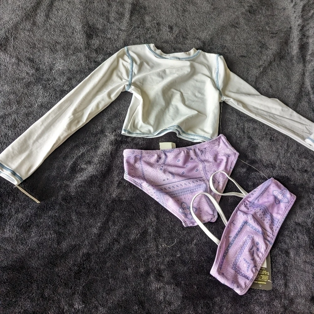 NWT Art Class Girls 3 Piece Swim Suit XS, M